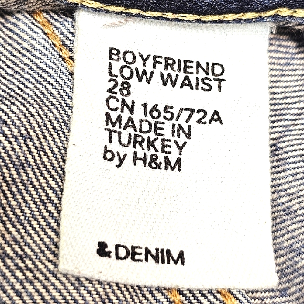 H&M Women's BoyFriend Low-Waist Button-Front Distressed Jeans, Size 28 - Picture 15 of 16